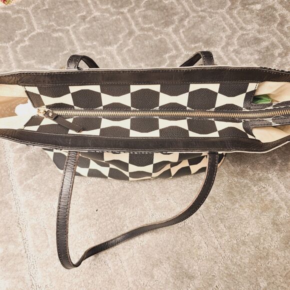 Kate Spade Francis Tote Bag allover bowtie coated canvas leather Shoulder Purse - Picture 5 of 16